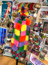 Load image into Gallery viewer, Jayley Collection multi Rainbow faux Fur Cube Gilet
