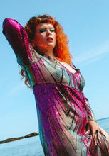 Load image into Gallery viewer, Villanelle Chevron sequin Maxi Dress
