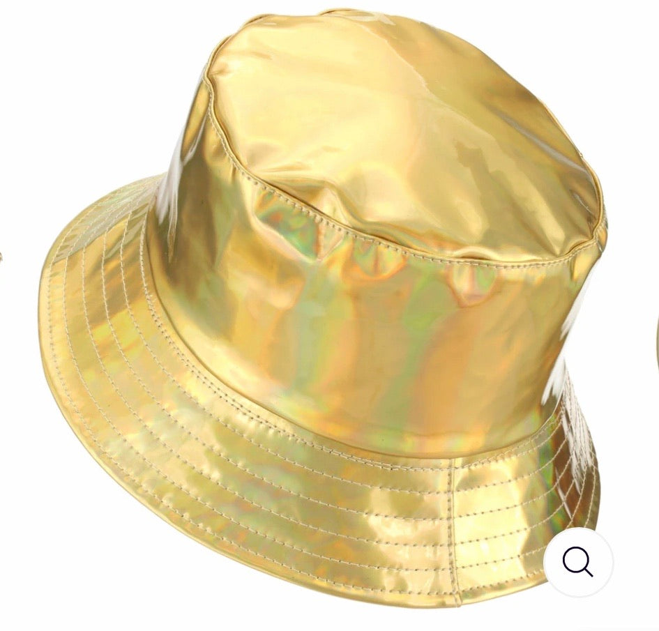 Bucket Hat in metallic Gold finish