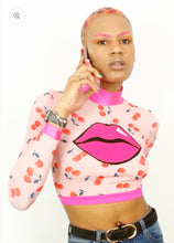 Load image into Gallery viewer, Cherry Bomb Long Sleeved Crop Top
