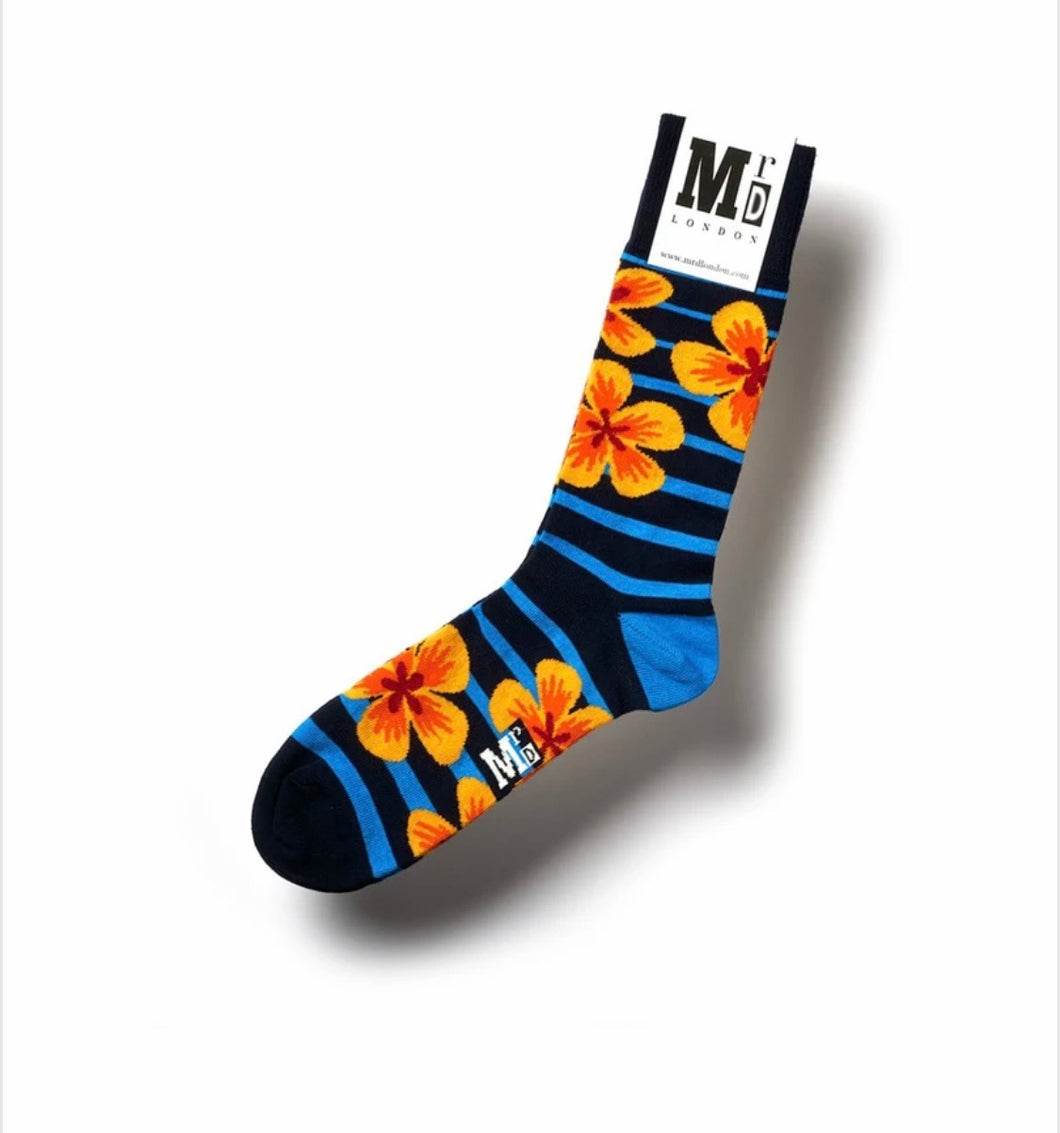 Quirky Mr D London Socks - Design Flower