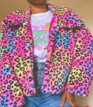 Load image into Gallery viewer, Tie Dye Rainbow Leopard cropped Jacket
