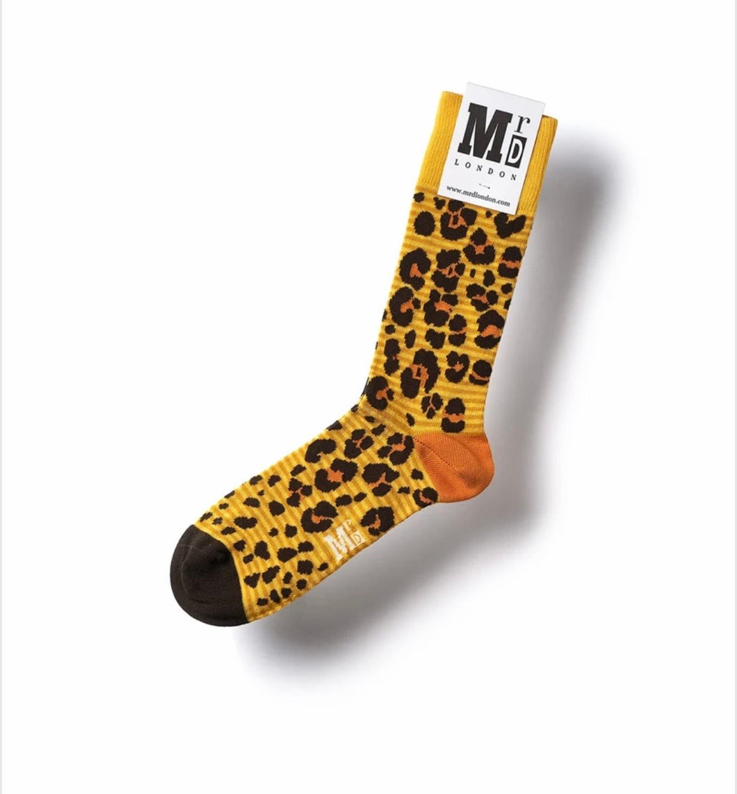 Quirky Mr D London Socks - Design Leopard Spotted