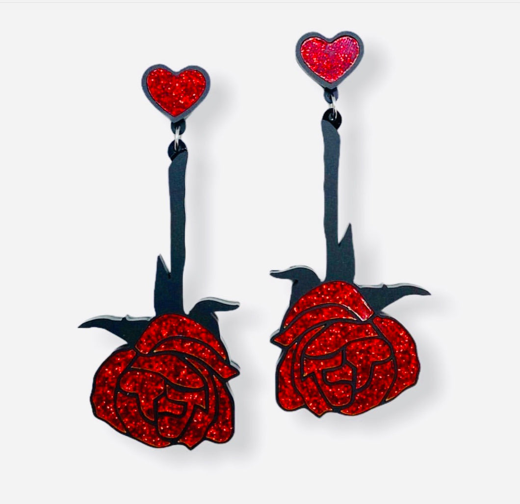 Sparkly Stem Hearts & Roses