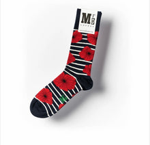 Load image into Gallery viewer, Quirky Mr D London Socks - Design Poppies
