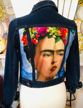 Load image into Gallery viewer, Dark denim ‘Frida’ Customised Jacket
