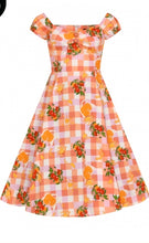 Load image into Gallery viewer, Juicy Oranges Gingham Dolores Dress
