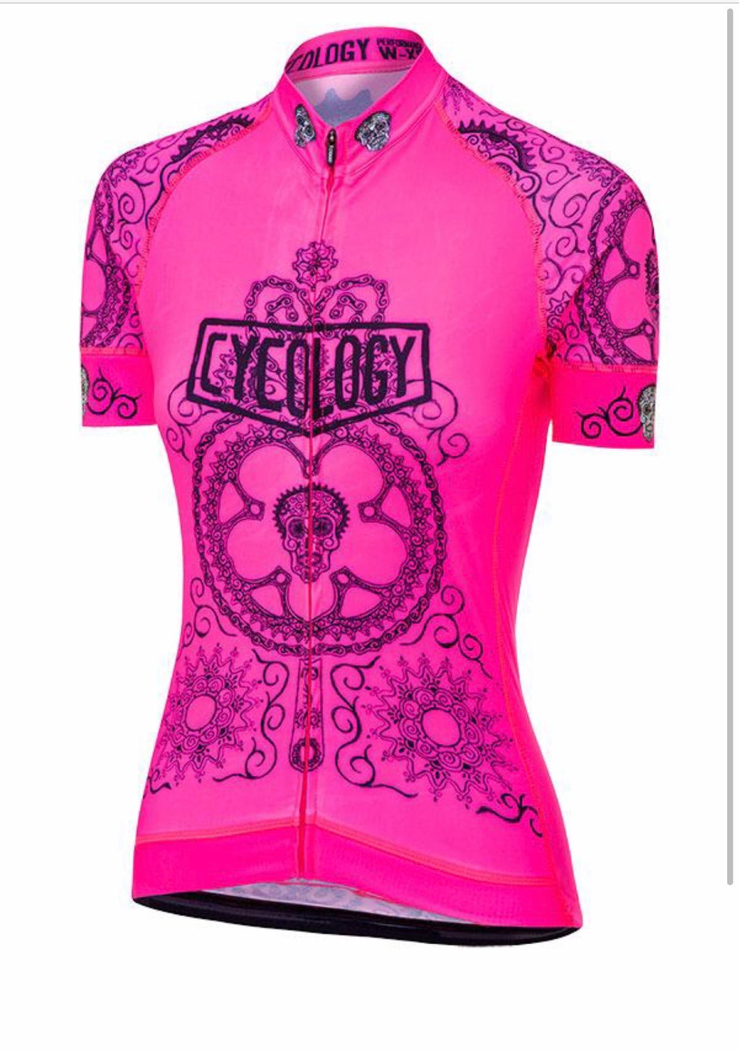 Cycology Quality Womens Jersey - Design Day of the Living Pink