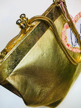 Load image into Gallery viewer, Beautiful Soft Gold Leather Vintage evening bag
