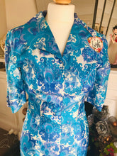 Load image into Gallery viewer, Vintage Handsewn China Blue &amp; White Floral Silk Maxi Dress, Size 10
