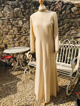 Load image into Gallery viewer, Vintage 1950s Long Sleeved Fitted Maxi Evening Dress, Size 14/16
