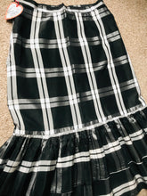 Load image into Gallery viewer, Vintage Black &amp; White Tartan midi Skirt
