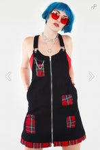 Load image into Gallery viewer, Tartan &amp; Black Jawbreaker Punk Dress

