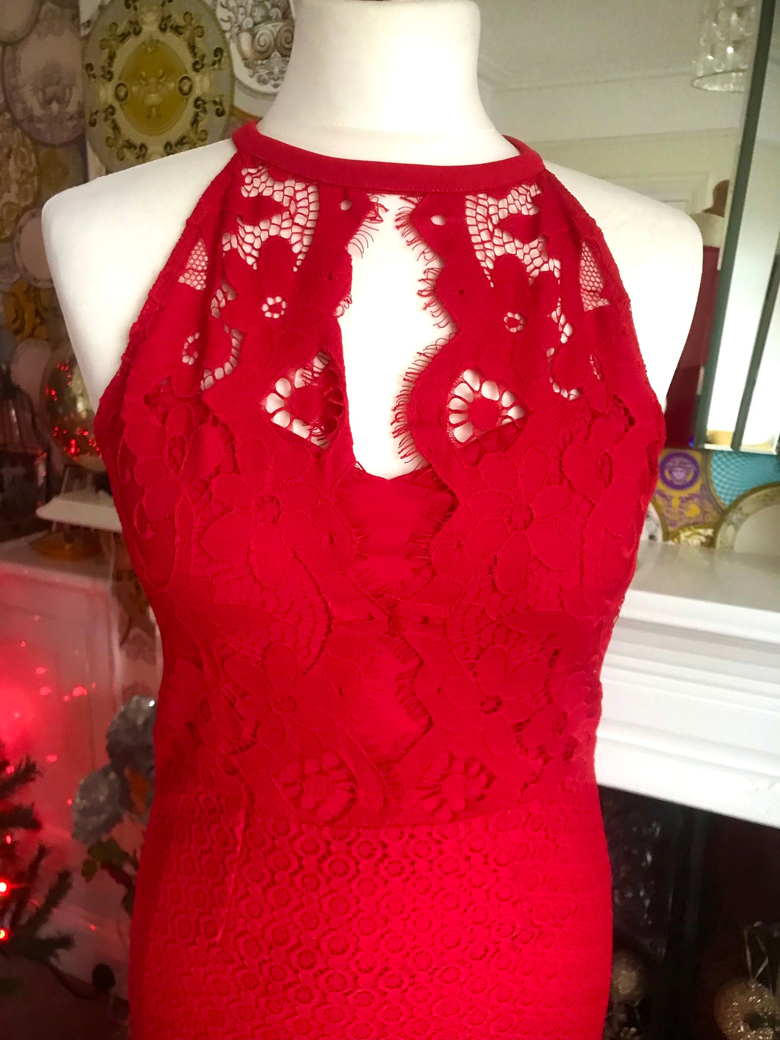 Afstemning Tilgivende Nonsens Lipsy Red Lace Maxi Dress – Quirky Bird Vintage & Retro Fashion