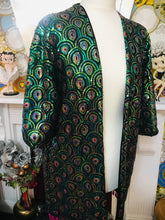 Load image into Gallery viewer, Peacock Sequin Short ‘Get Crooked’ Kimono
