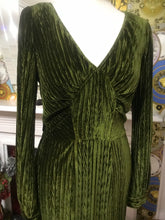 Load image into Gallery viewer, Maxi Velvet rib Voodoo Vixen Olive Green dress

