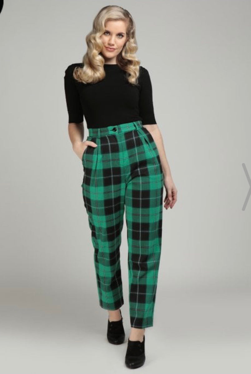 Green check sale trousers womens