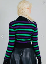 Load image into Gallery viewer, Sour Candy Corn Stripe Crop Cardigan
