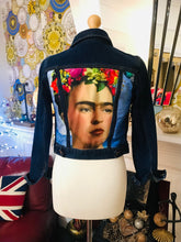 Load image into Gallery viewer, Dark denim ‘Frida’ Customised Jacket
