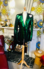Load image into Gallery viewer, Emerald Green Sequin DJ Jacket
